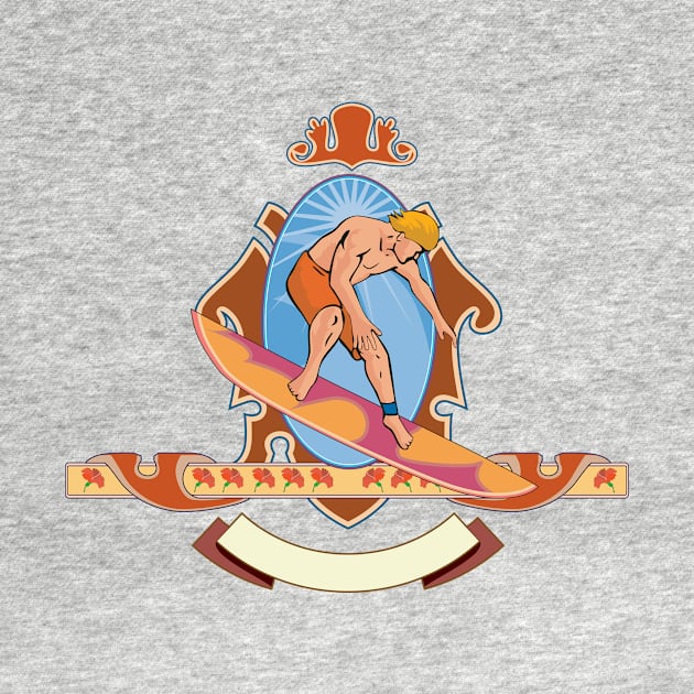 Vintage Surfer Crest Retro by retrovectors